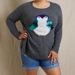 Lauren Conrad XL grey penguin sweater